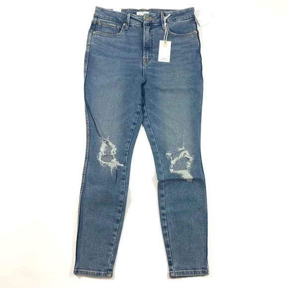 New Good American Good Curve Skinny Crop Jeans - Picture 2 of 9